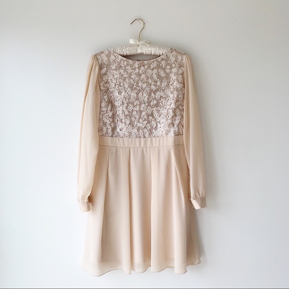 Little Mistress Dresses & Skirts - Little Mistress blush chiffon & lace party dress